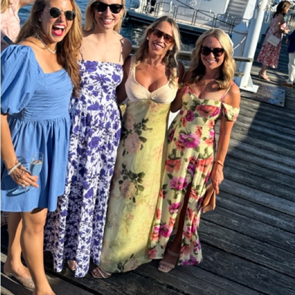 GEISHA DESIGNS Floral Maxi Slip Dress in Light Yellow M - Picture 5 of 12